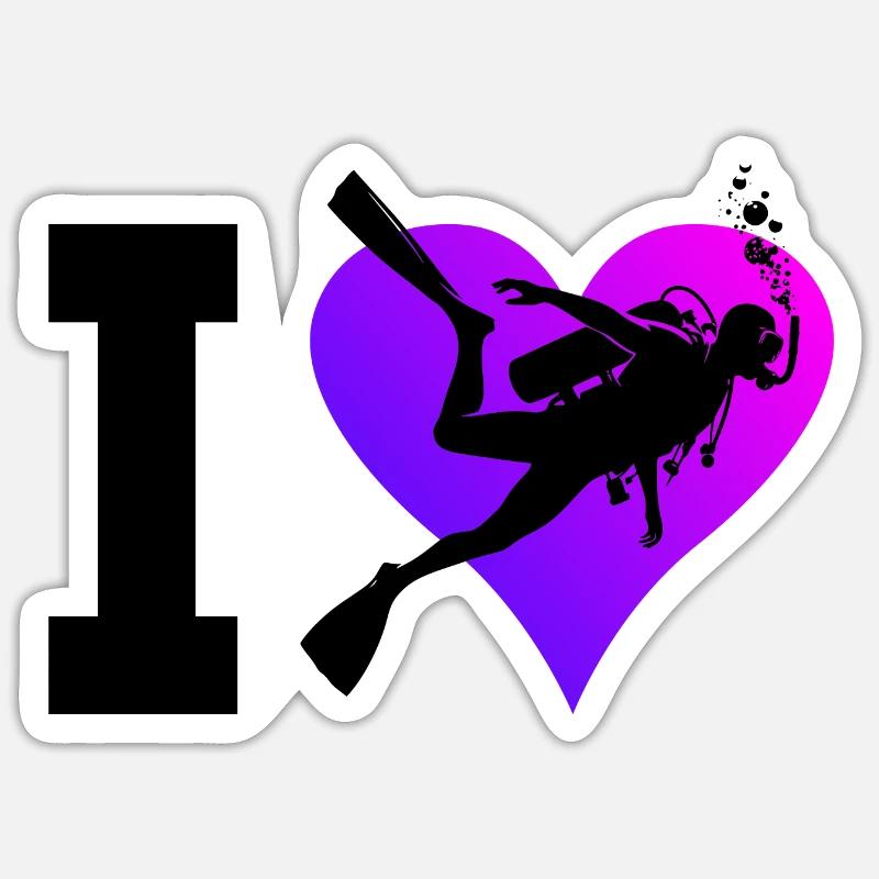 Plongeur Plongeur Plongée sous-marine - Sticker taille S (10 x 10 cm) - blanc mat