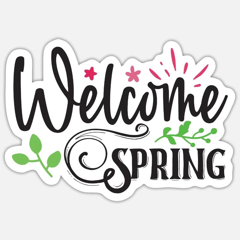 Welcome Spring - Sticker size S (10 x 10 cm) - white matte