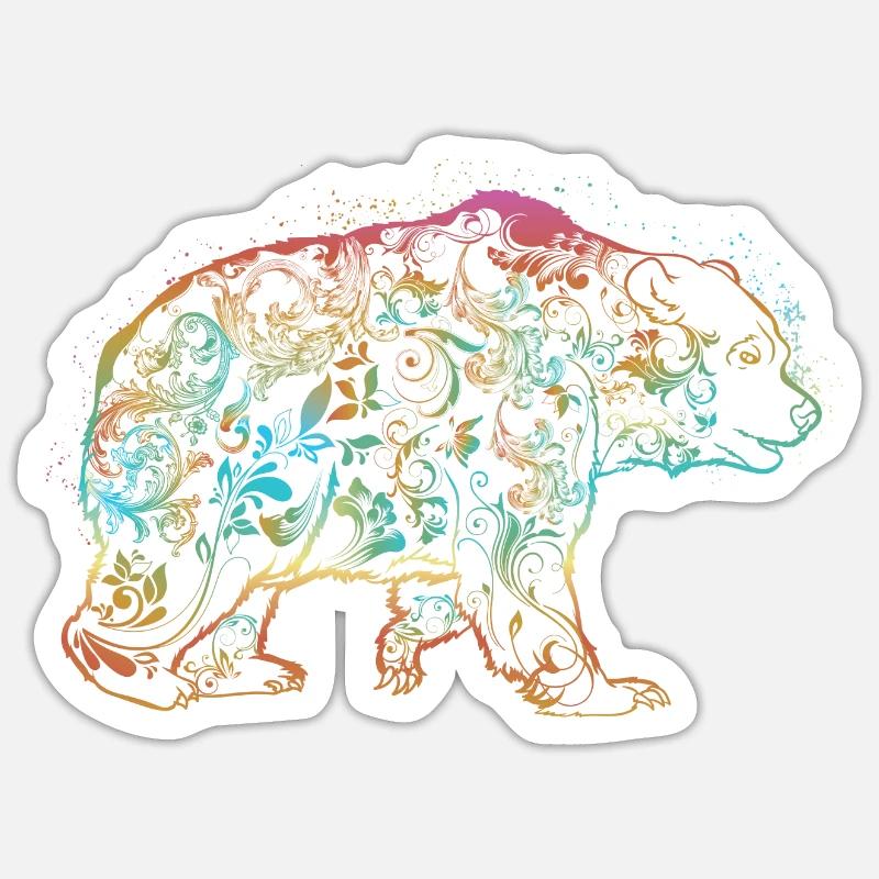 Éclaboussure d’ours - Sticker taille S (10 x 10 cm) - blanc mat
