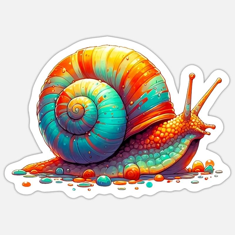 Snail - Sticker size S (10 x 10 cm) - white matte