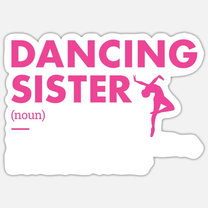 Danseuse Soeur Définition Danse - Sticker taille S (10 x 10 cm) - blanc mat