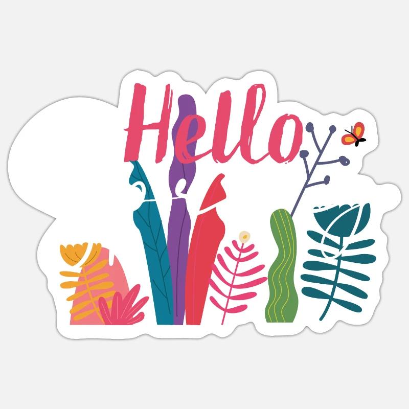 Hello spring - Sticker size S (10 x 10 cm) - white matte