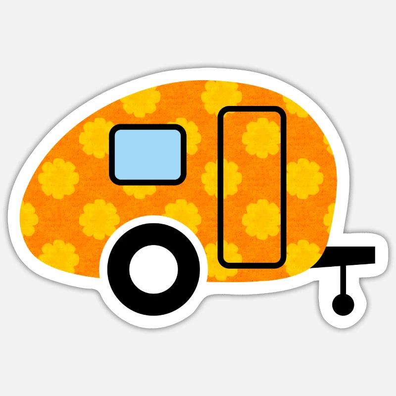 Caravan Easter Floral Pattern Camping Caravan Fan Sticker size S (10 x 10 cm)