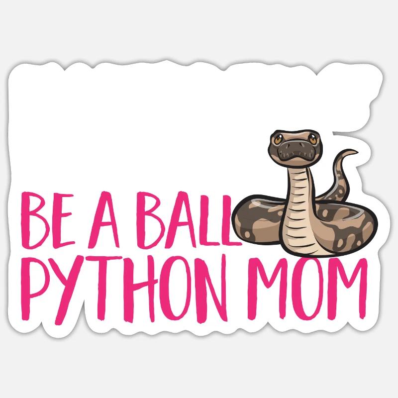 Ball Python Snake King Python - Sticker size S (10 x 10 cm) - white matte