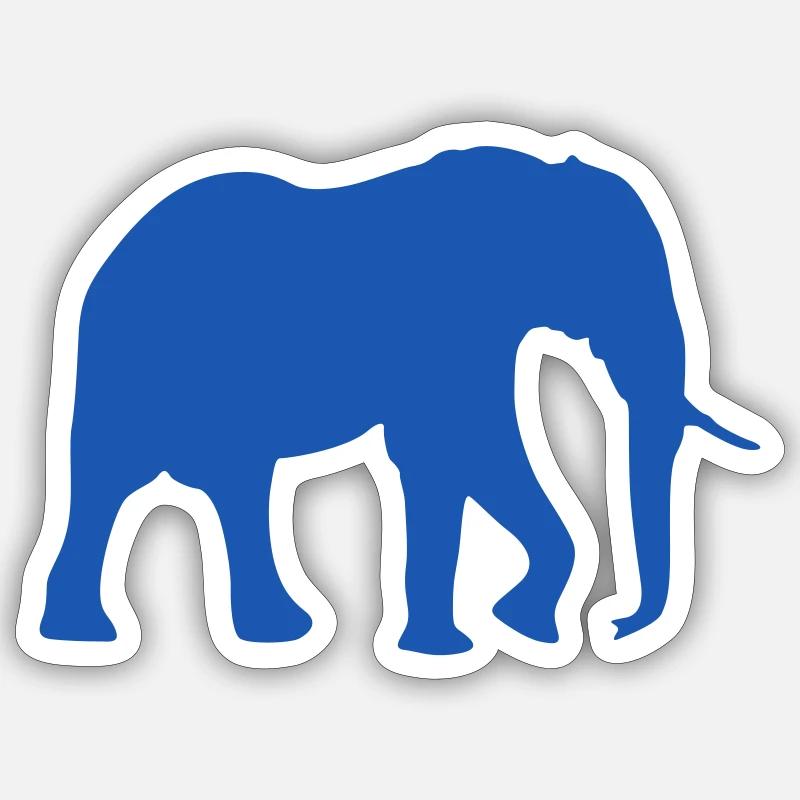 Éléphant - Sticker taille S (10 x 10 cm) - blanc mat