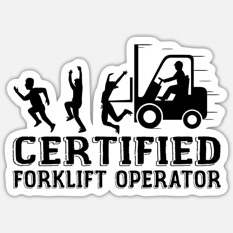 Zertifizierter Gabelstaplerfahrer - Sticker Größe S (10 x 10 cm) - Mattweiß