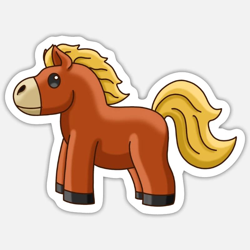 Süßes Pferdchen - Sticker Größe S (10 x 10 cm) - Mattweiß