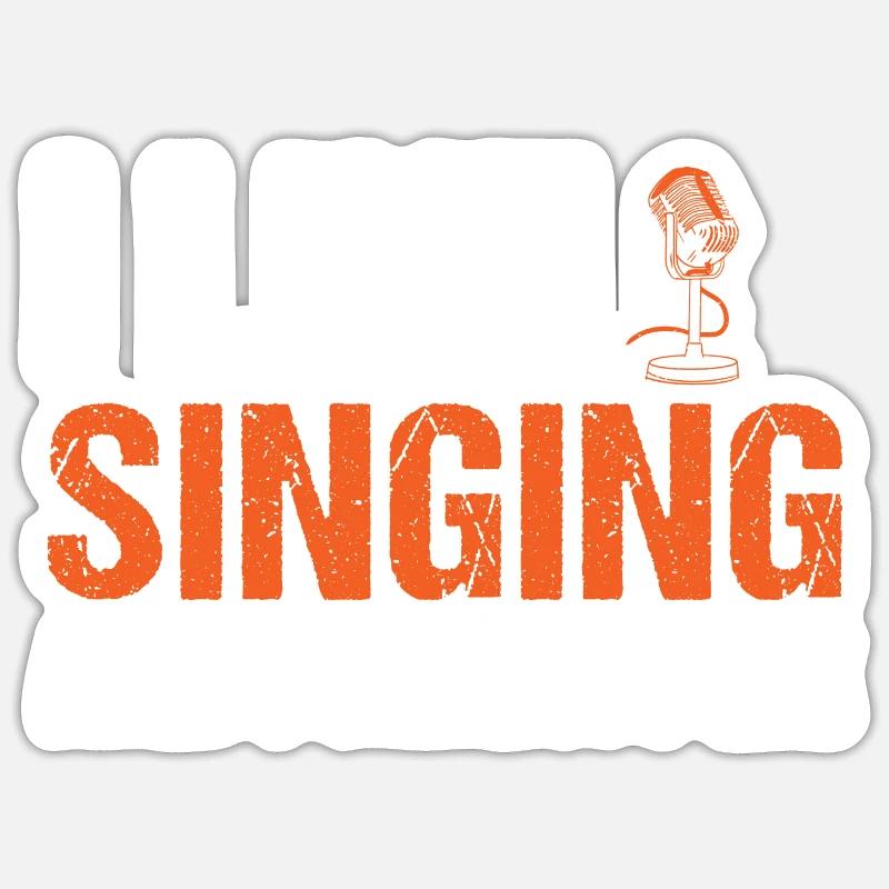 Singer I Like Singing - Sticker size S (10 x 10 cm) - white matte