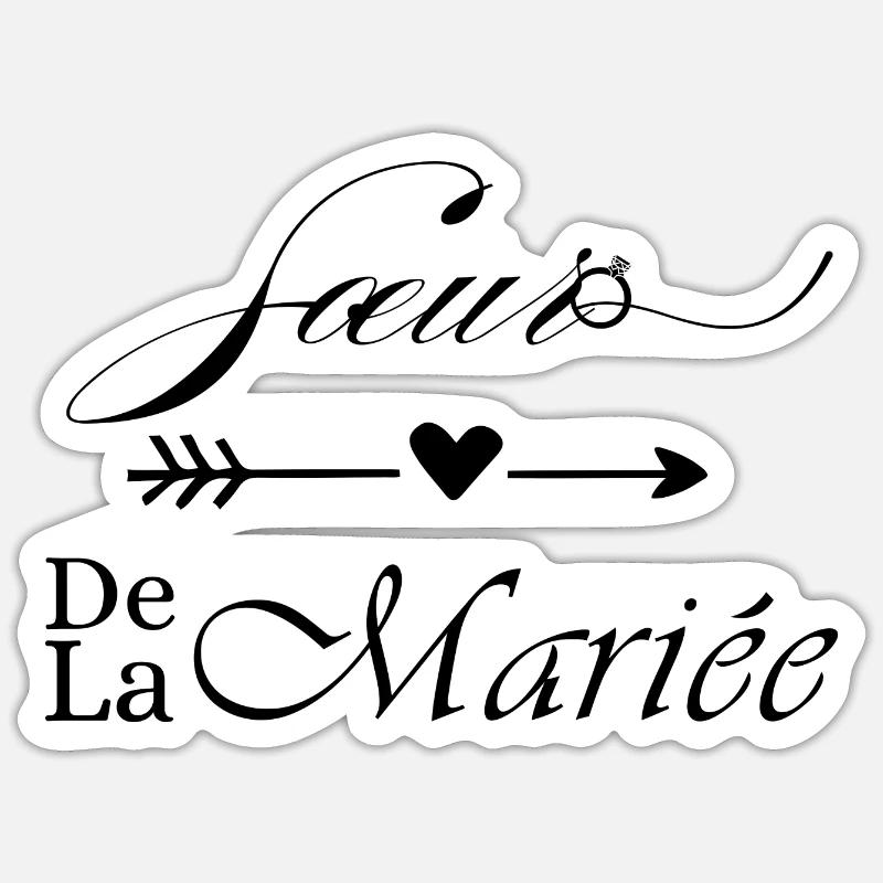 Schwester der Braut - Sticker Größe S (10 x 10 cm) - Mattweiß