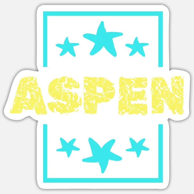 Aspen als Aspen - Sticker Größe S (10 x 10 cm) - Mattweiß
