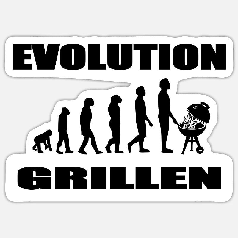 BBQ - Sticker Größe S (10 x 10 cm) - Mattweiß