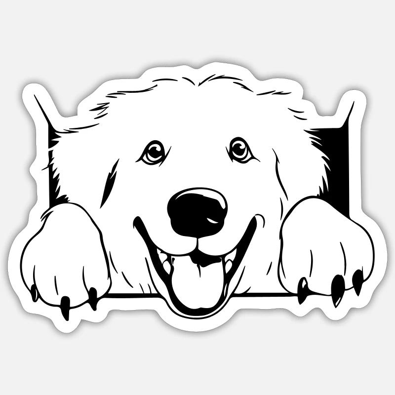 Pyrenean Mountain Dog - Sticker size S (10 x 10 cm) - white matte