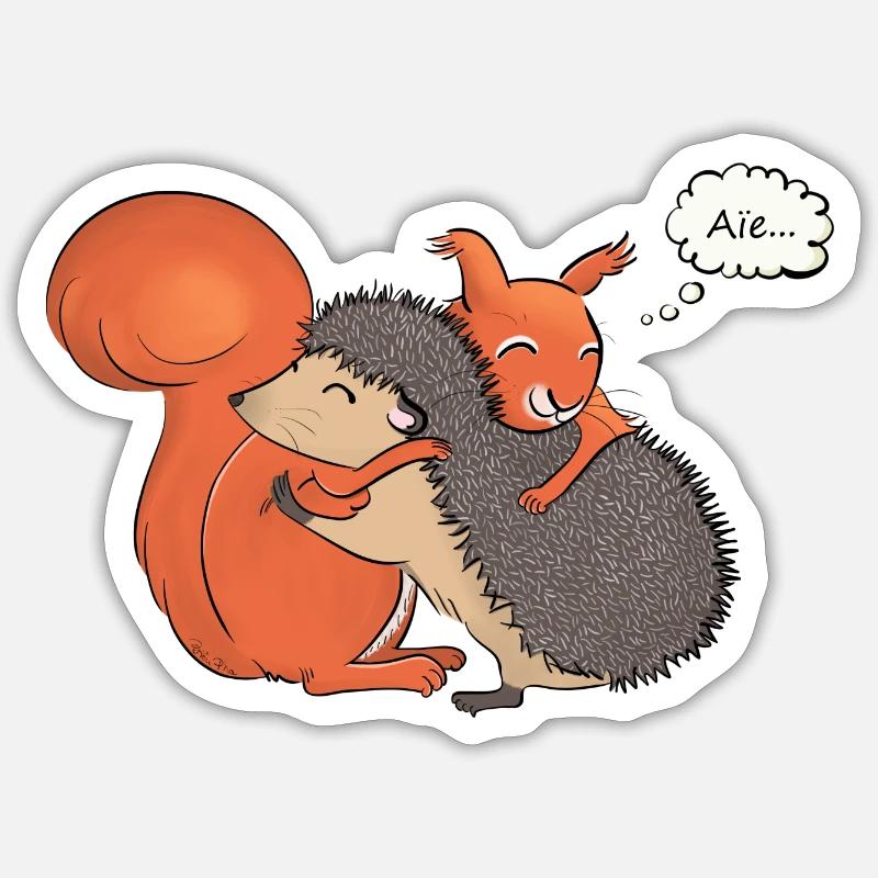 Crest, stinging hug - Sticker size S (10 x 10 cm) - white matte