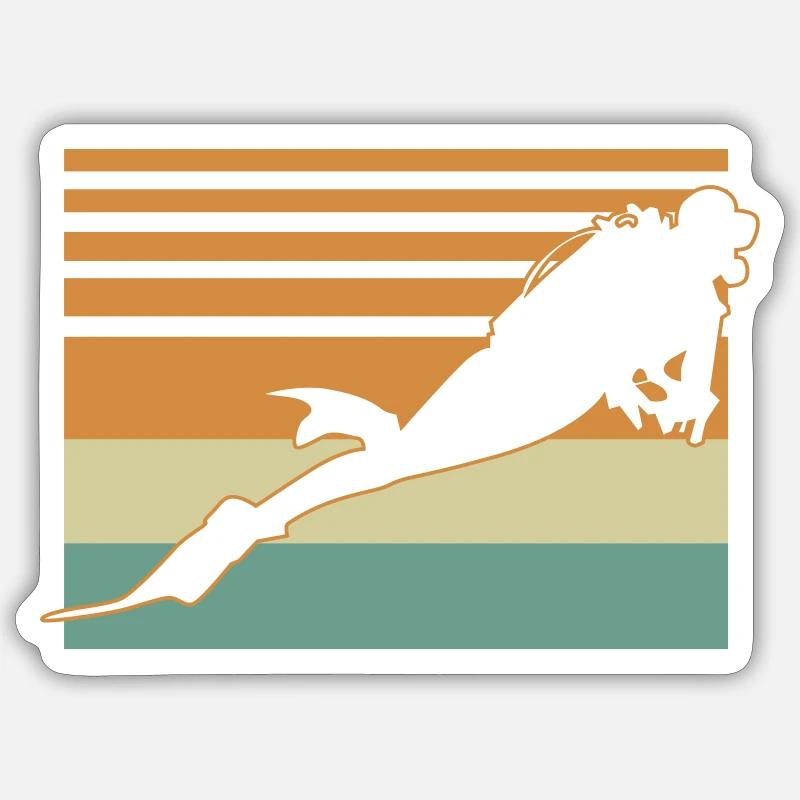 Diver Flag - Sticker Größe S (10 x 10 cm) - Mattweiß