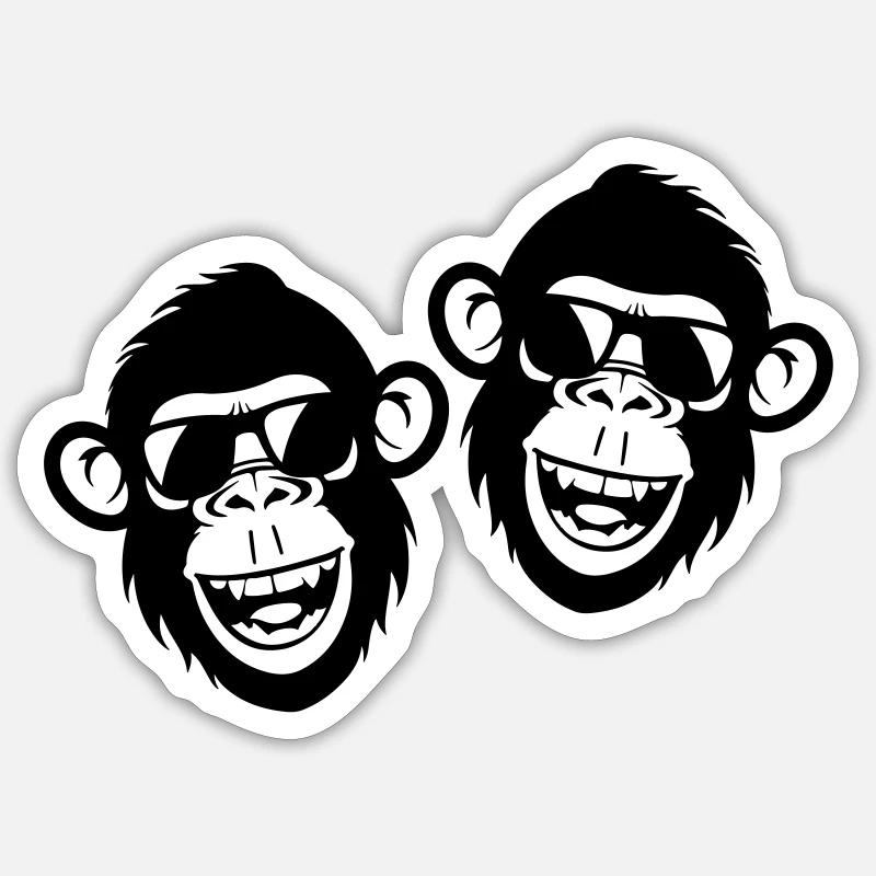 Monkey Funny Cool Sticker size S (10 x 10 cm)