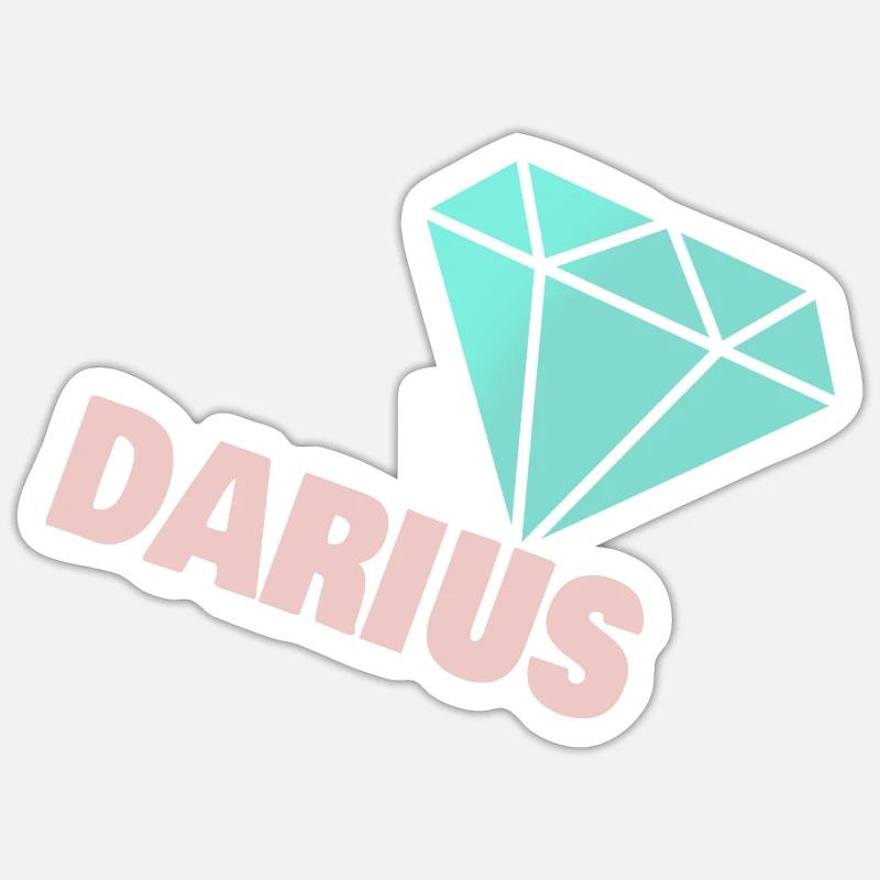 Darius als Edel - Sticker Größe S (10 x 10 cm) - Mattweiß