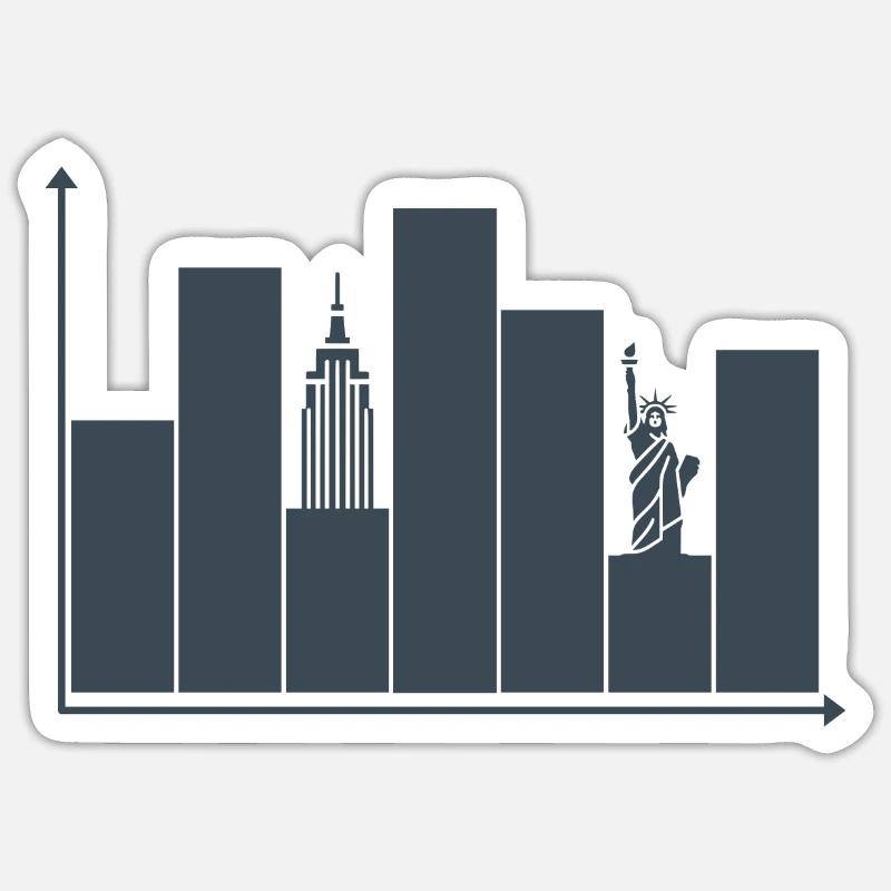 Statistical Skyline Tee Sticker size S (10 x 10 cm)