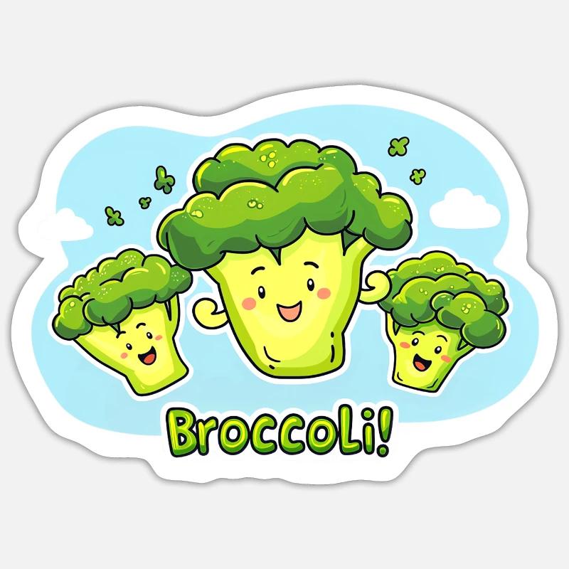 Broccoli - Sticker Größe S (10 x 10 cm) - Mattweiß
