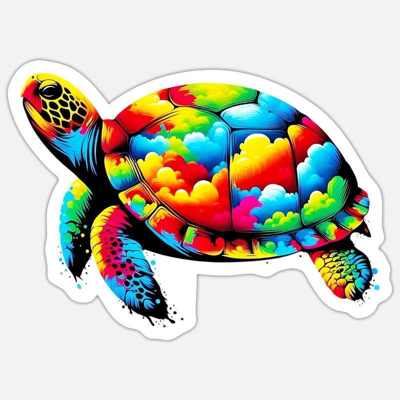 Turtle - Sticker size S (10 x 10 cm) - white matte