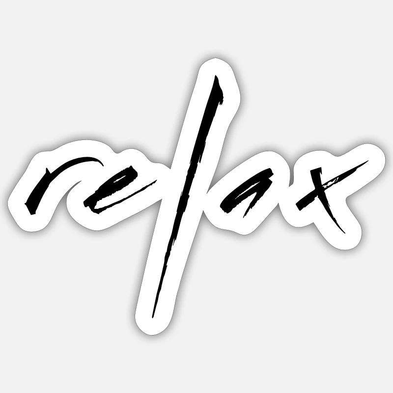 Relax - Sticker taille S (10 x 10 cm) - blanc mat