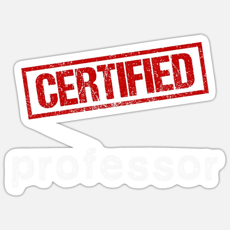 Professeur - Sticker taille S (10 x 10 cm) - blanc mat