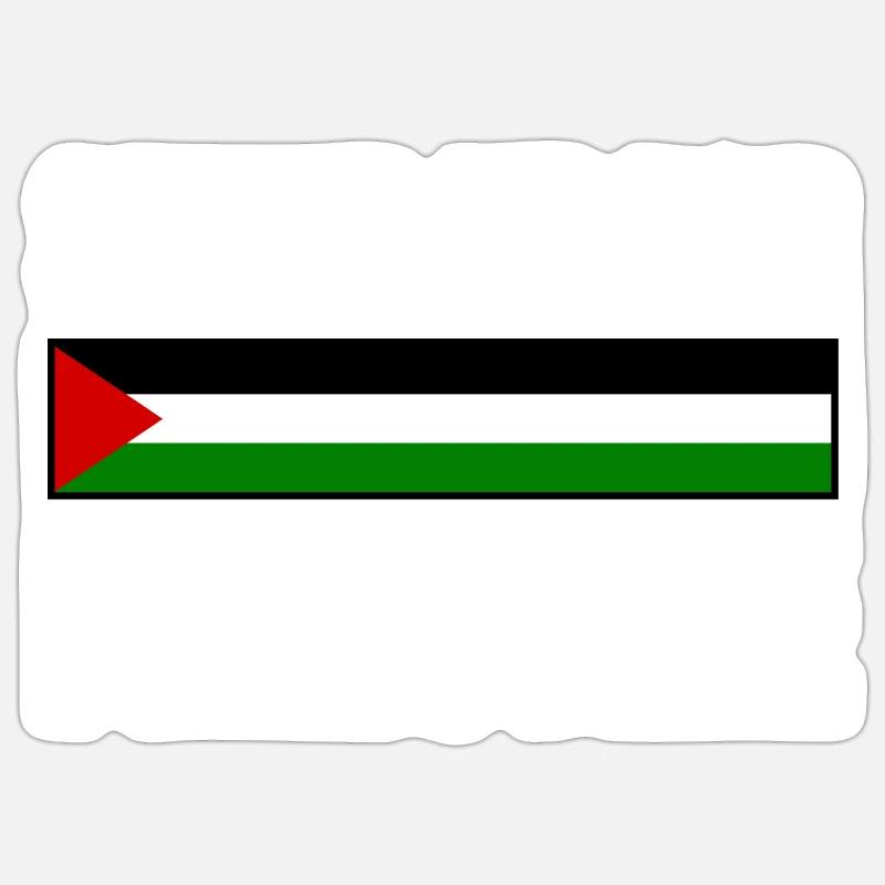 stand up for palestine - Sticker taille S (10 x 10 cm) - blanc mat