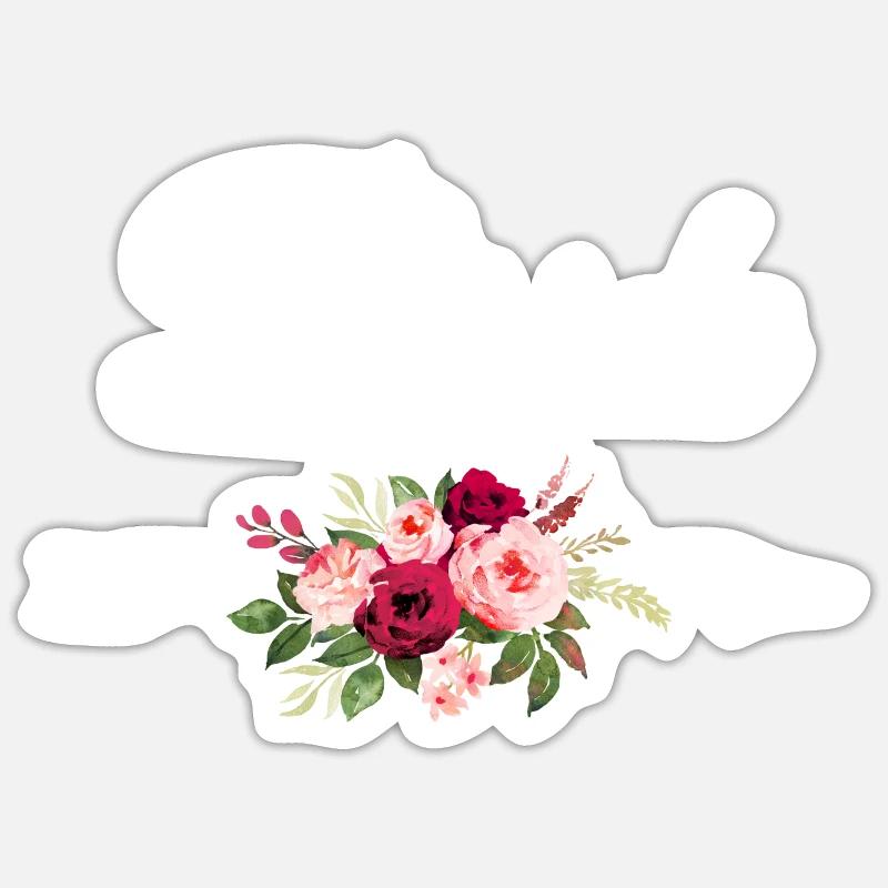 Bride bouquet de fleurs flèche Sticker taille S (10 x 10 cm)