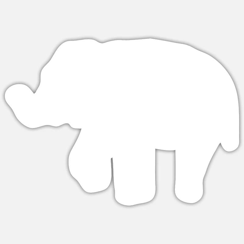 Blanc éléphant - Sticker taille S (10 x 10 cm) - blanc mat