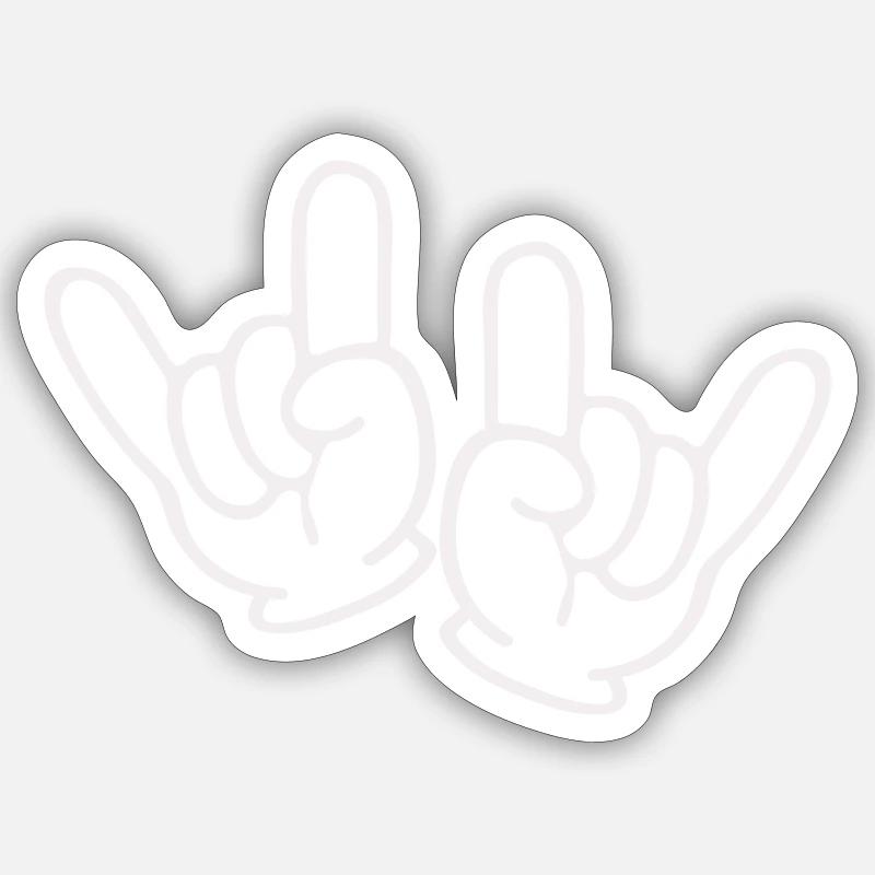 rock hand 2 Sticker Größe S (10 x 10 cm)