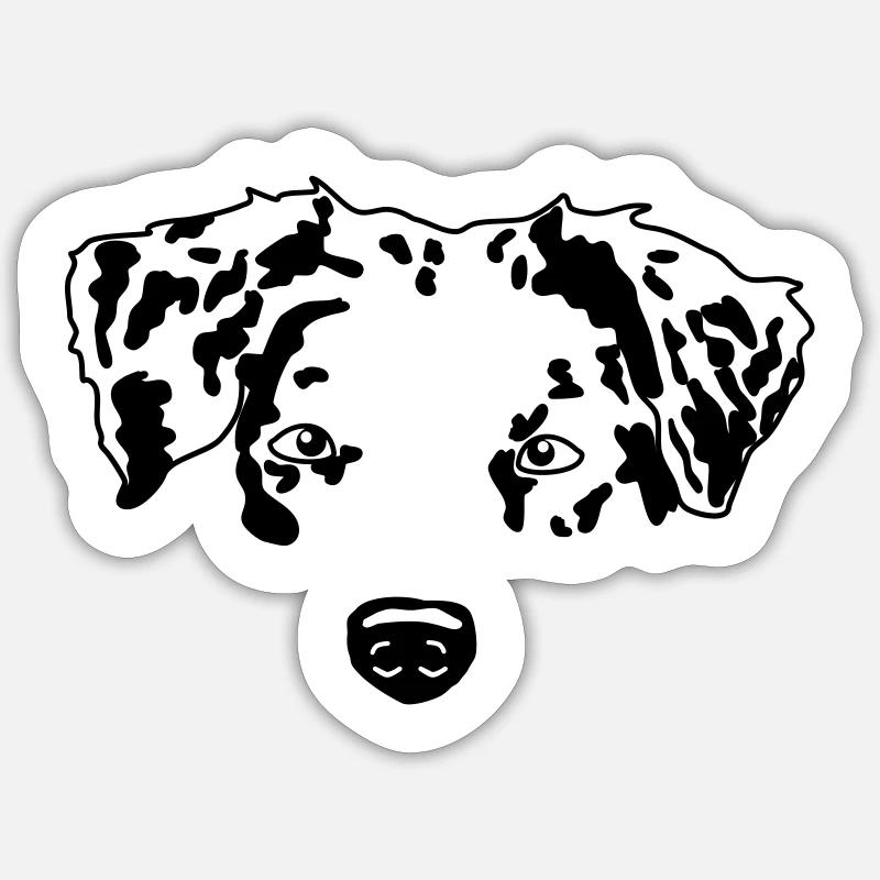 minimal Australian Shepherd Aussie dog - Sticker size S (10 x 10 cm) - white matte