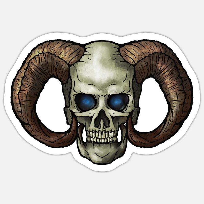 Skull Devil 4 - Sticker size S (10 x 10 cm) - white matte