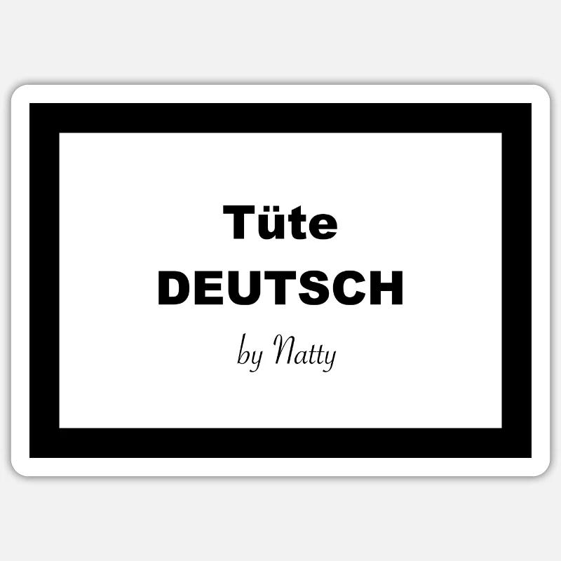 Tüte DEUTSCH - Sticker Größe S (10 x 10 cm) - Mattweiß