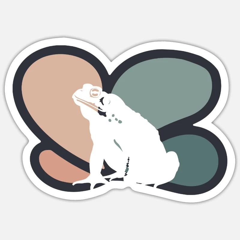 Frosch Lurch - Sticker Größe S (10 x 10 cm) - Mattweiß