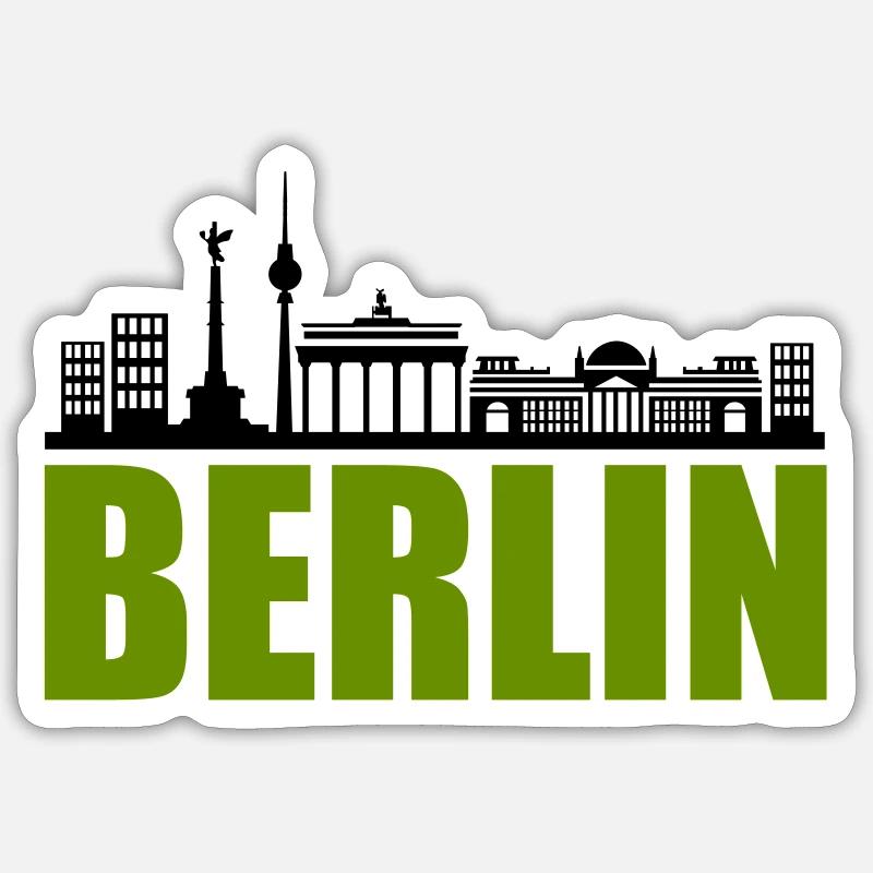 Horizon de Berlin - Sticker taille S (10 x 10 cm) - blanc mat
