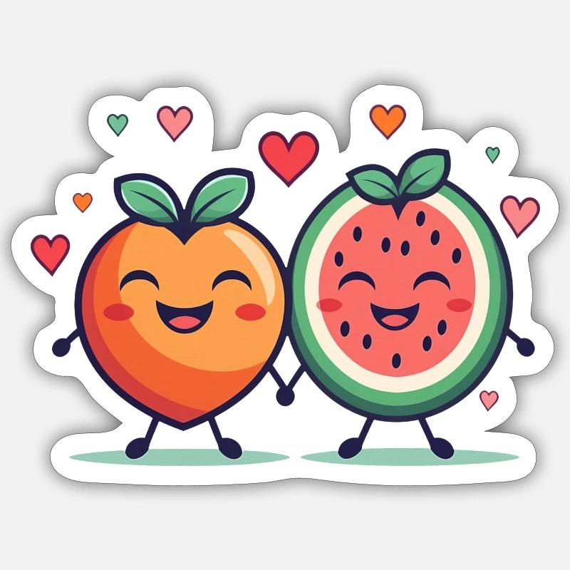 Fruchtige Leidenschaft, Liebe - Sticker Größe S (10 x 10 cm) - Mattweiß