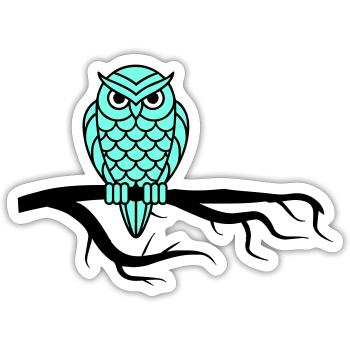 Nightowl 01 - Sticker size S (10 x 10 cm) - white matte - Front