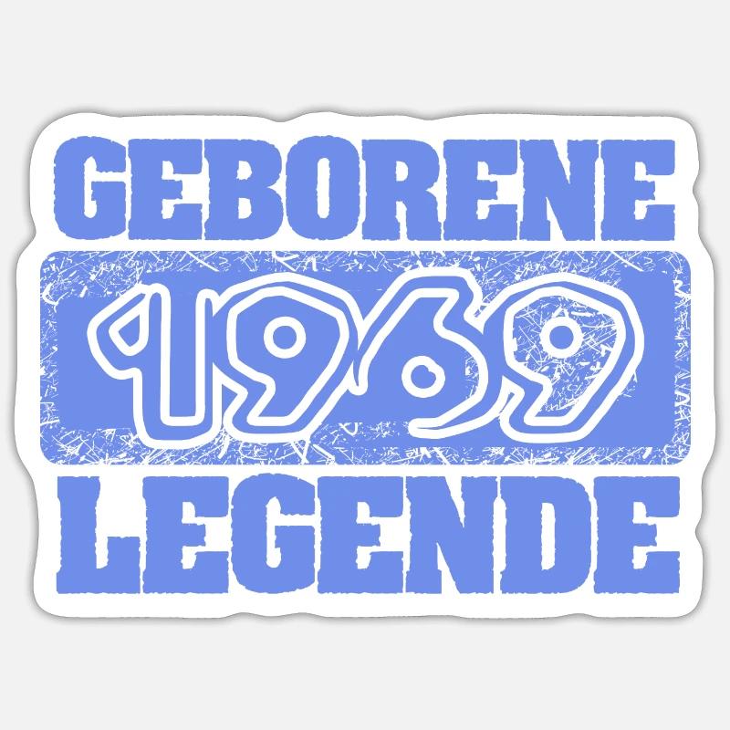 Année de naissance 1969 - Sticker taille S (10 x 10 cm) - blanc mat