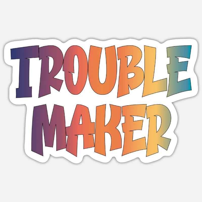 fauteur de troubles - Sticker taille S (10 x 10 cm) - blanc mat