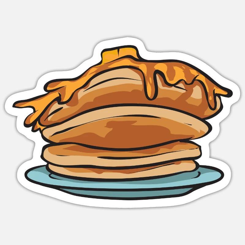 Pancake Frühstück Pfannkuchen - Sticker Größe S (10 x 10 cm) - Mattweiß
