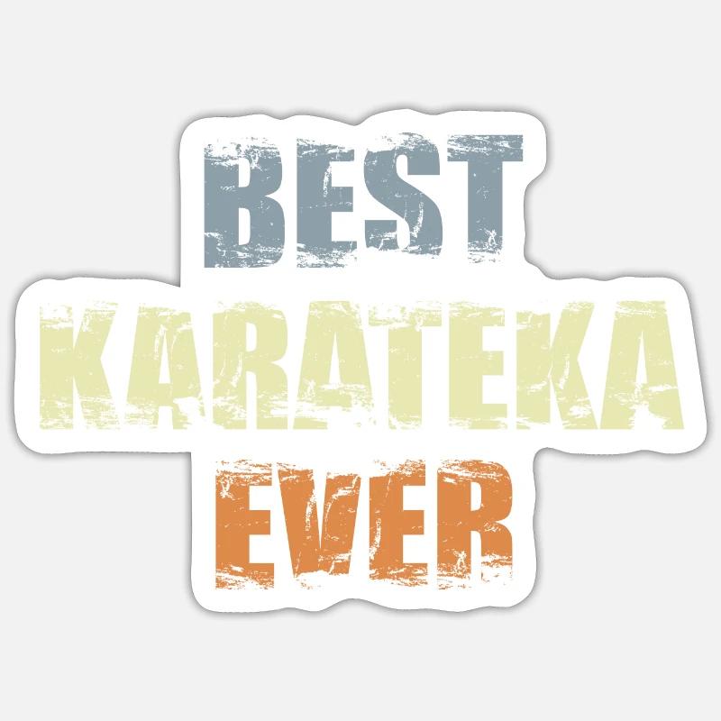 Bester Karateka - Sticker Größe S (10 x 10 cm) - Mattweiß