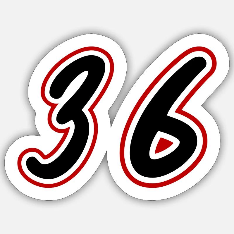 36 Symbole numérique - Sticker taille S (10 x 10 cm) - blanc mat