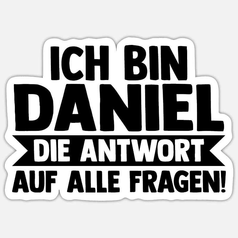 Prénom Daniel - Sticker taille S (10 x 10 cm) - blanc mat