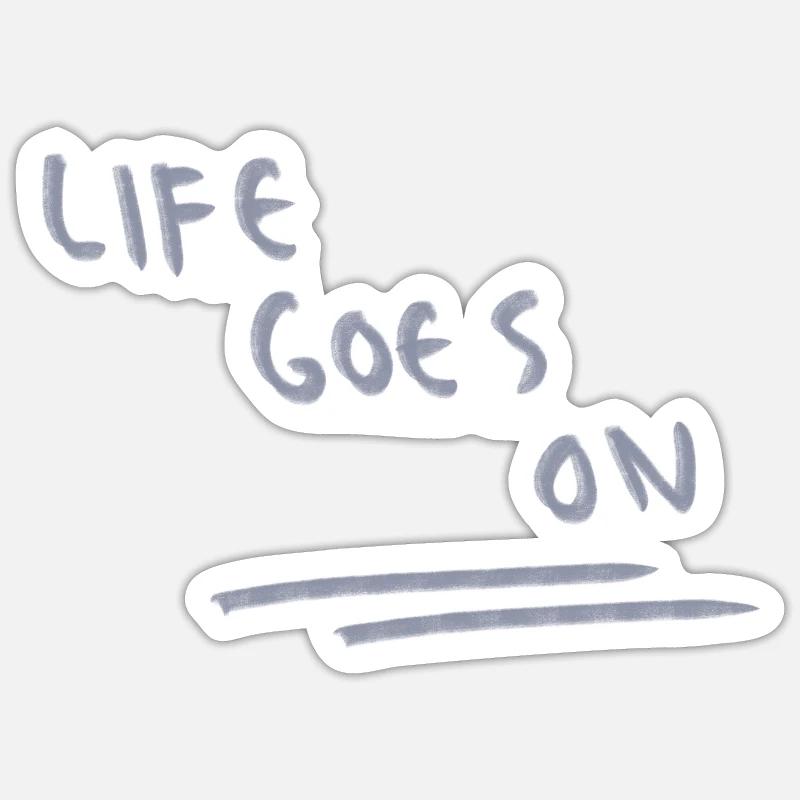 La vie continue - Sticker taille S (10 x 10 cm) - blanc mat