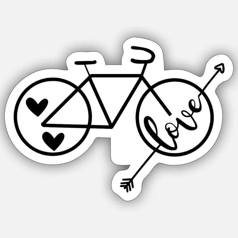 Bicyclette - Sticker taille S (10 x 10 cm) - blanc mat