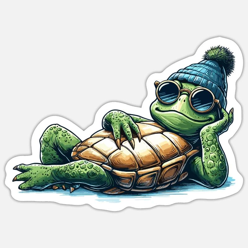 Chill Toad Tortue Cool Chill Cadeau Sticker taille S (10 x 10 cm)
