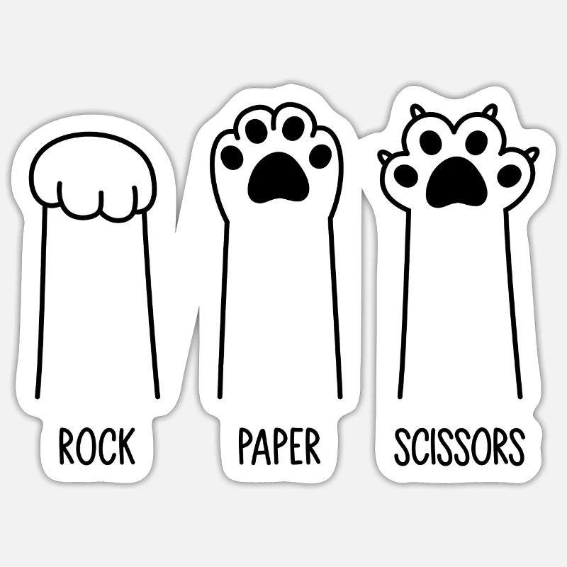 Roche Papier Ciseaux Sticker taille S (10 x 10 cm)