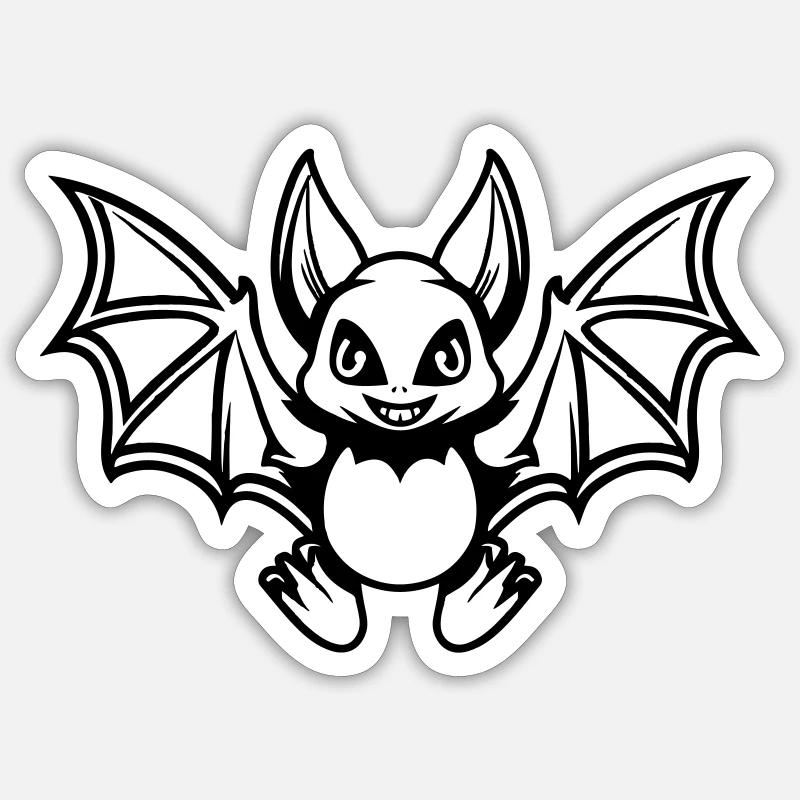 fledermaus comic Sticker Größe S (10 x 10 cm)