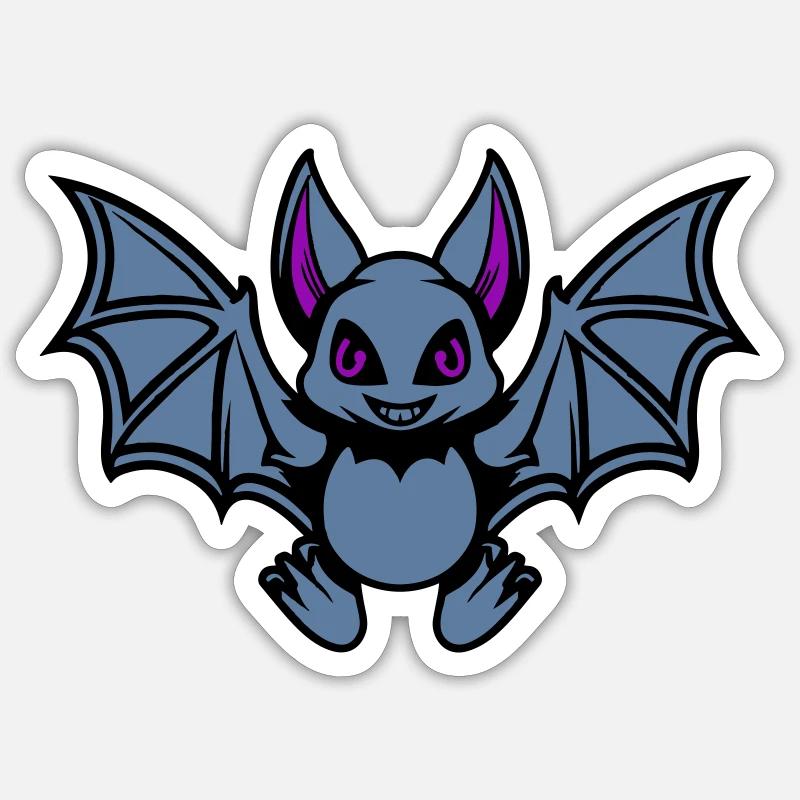 Bande dessinée chauve-souris - Sticker taille S (10 x 10 cm) - blanc mat