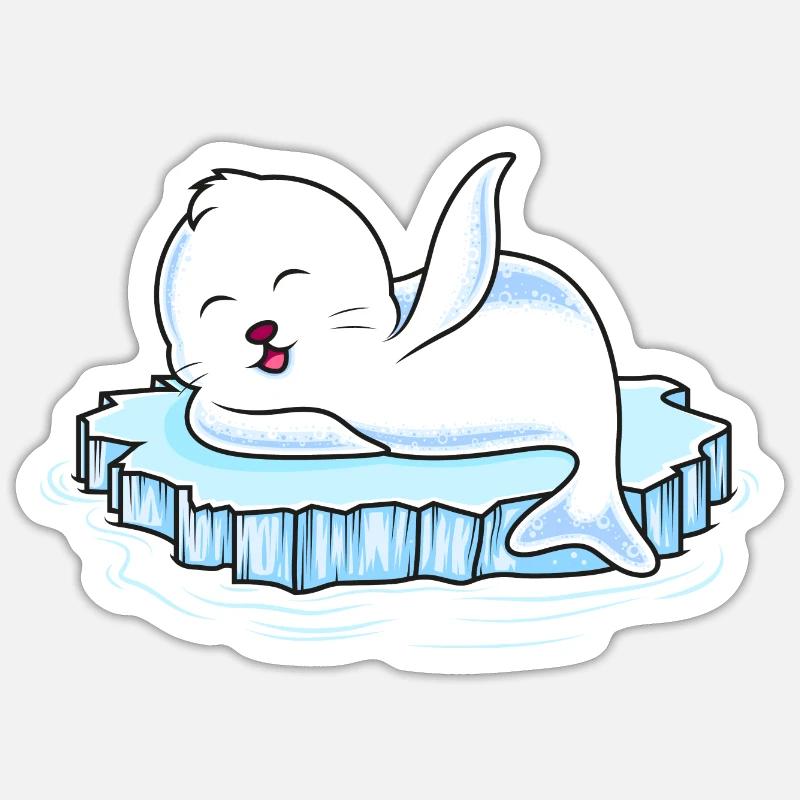 robbe eisscholle - Sticker Größe S (10 x 10 cm) - Mattweiß
