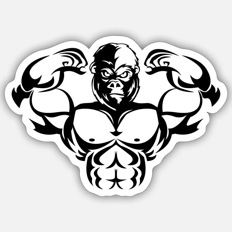 Strong Gorilla - Sticker size S (10 x 10 cm) - white matte